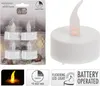 A package of four LED tealights with a single tealight shown separately, along with feature icons. Anteprima dell’immagine prodotto