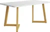Table à manger 117 x 68 cm, aspect marbre blanc, plateau de Voir les images du produit 3