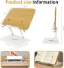 360° drehbarer Buchständer – Holzsockel + Aluminiumarm – Produktbild-Vorschau 3