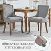 Esszimmerstuhl 2er-Set Küchenstuhl Chenillebezug, Holzfüße Produktbild-Vorschau 6