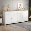 UnboxG Sideboard mit 4 Türen und 3 Schubladen, Weiß & Produktbild-Vorschau 6