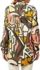 ASKSA Bluse Damen Langarm V-Ausschnitt Streifen Tops Produktbild-Vorschau 4