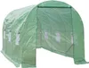 A green greenhouse tunnel with open entrance and windows. Produktbild-Vorschau
