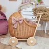 WikliBOX - Puppenwagen aus weiden, natur Dumpy mit Bettzeug Produktbild-Vorschau 2
