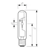 A technical drawing of a light bulb with dimensions indicated by letters. Anteprima dell’immagine prodotto
