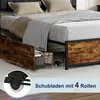 Stauraumbett 140x200cm, Bett mit Stauraum, 4 Schubladen, Produktbild-Vorschau 9