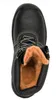A top-down view of a black winter work boot with a fur lining. Produktbild-Vorschau