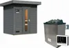 Karibu Saunahaus Außensauna Gartensauna Hytti 1 terragrau Produktbild-Vorschau 4