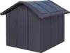 A dark gray, soft-sided dog house with a navy blue roof. Náhled obrázku produktu