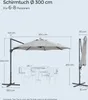 SONGMICS Sonnenschirm, ∅300 cm, UPF 50+, um 360° drehbar, Produktbild-Vorschau 4