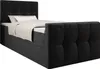 A studio shot of a black boxspring bed with a headboard and footboard. Produktbild-Vorschau