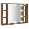 Specchiera con LED in rovere fumé 76x15x55 cm Anteprima dell’immagine prodotto 1