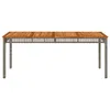 Gartentisch Grau 180x90x75 cm Poly Rattan Akazienholz Produktbild-Vorschau 4