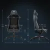 A diagram showing the dimensions of a gaming chair, with front and side views. Produktbild-Vorschau
