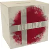Spardose aus Holz mit Dänemark-Flagge im Used Look - Produktbild-Vorschau 1