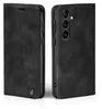 A black flip case for a smartphone is shown from two angles. Produktbild-Vorschau