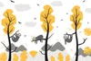 Selbstklebende Folie Fototapete - Cute Sloths 392x280 cm Produktbild-Vorschau 5