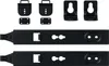 A collection of black metal mounting brackets and hardware. Produktbild-Vorschau