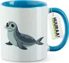 Huuraa Kaffeetasse Seehund Comic 330ml Blau Keramik Produktbild-Vorschau 1