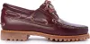 A single burgundy leather boat shoe with a lug sole is shown against a white background. Anteprima dell’immagine prodotto