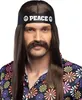 Hippie-Kopfband Peace-Stirnband schwarz-weiss 92cm - Produktbild-Vorschau 1