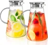 WUWEOT Carafe en verre de 2 litres avec couvercle en acier Voir les images du produit 1
