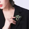 Brosche für Damen, Pfauenform, Kunst-Smaragd-Strass, Retro, Produktbild-Vorschau 3