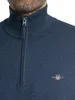 Gant Halbzip-Pullover dunkelblau Baumwolle normale Passform Produktbild-Vorschau 9