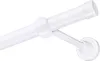A close-up view of a white curtain rod with a bracket. Podgląd zdjęcia produktu