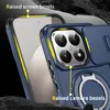 Close-up of a blue phone case with highlighted features. Voir les images du produit