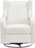 A white recliner chair with a swivel base is shown from the front. Podgląd zdjęcia produktu