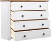A white chest of drawers with a wooden top, with the drawers slightly open. Náhľad obrázku produktu