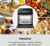 A collage of food items and an air fryer, highlighting its versatility. Produktbild-Vorschau