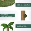 A collage of images showcasing features of a cat tree, with text overlays describing each feature. Podgląd zdjęcia produktu