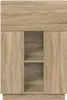 A front view of a wooden cabinet with two doors and open shelves. Anteprima dell’immagine prodotto
