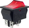 Wippenschalter 2-polig 16A 250V rot LED 4Pin 28x21mm Produktbild-Vorschau 1