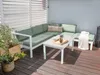 BELIANI Lounge Set Weiß Aluminium mit Auflagen Grün Stoff Produktbild-Vorschau 2