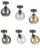 A collage of six different ceiling lights with glass shades in various colors and orientations. Produktbild-Vorschau