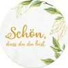 MAVANTO® 20x Schön dass du da bist Aufkleber 4,5 cm rund - Produktbild-Vorschau 1