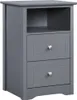 A dark gray nightstand with two drawers and an open shelf. Produktbild-Vorschau