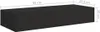 A 3D rendering of a black rectangular shelf with dimensions indicated by text overlays. Voir les images du produit