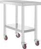 SucceBuy Tavolo da lavoro in acciaio inox 30x18x34 pollici, Anteprima dell’immagine prodotto 1