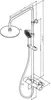 A technical drawing of a shower system with dimensions indicated. Produktbild-Vorschau