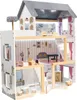 Aga MDF Holzpuppenhaus + Möbel 78cm schwarz LED Produktbild-Vorschau 21