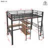 Hochbett mit Schreibtisch und Regal, 90x200 cm, Metallbett, Produktbild-Vorschau 6