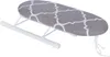 A mini ironing board with a gray and white patterned cover is shown against a white background. Produktbild-Vorschau