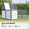Faltbarer Kaninchenstall Weiß/Grau mit Freilaufgehege & Produktbild-Vorschau 6