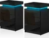Two black nightstands with blue LED lighting. Voir les images du produit