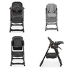 A collage of four images showing different views of a baby high chair. Produktbild-Vorschau