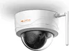 A white dome security camera with a black lens is mounted on a white ceiling. Podgląd zdjęcia produktu